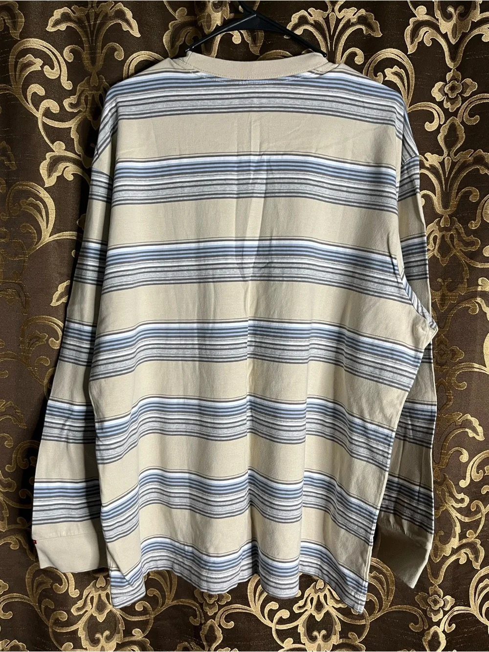 Levi's Beige & Light Blue Striped Long Sleeve Shirt